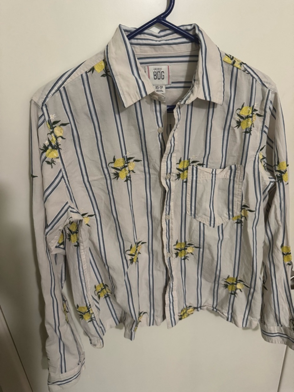 Boxy striped button down